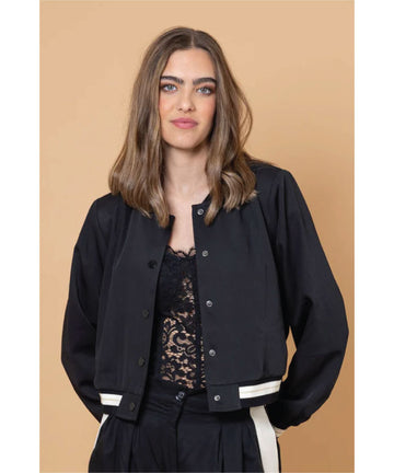 Amaya Ashlee Bomber Jacket - Black